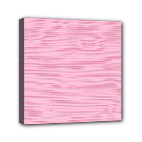 Pink Knitted Pattern Mini Canvas 6  X 6  (stretched) by goljakoff