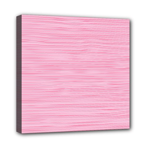 Pink Knitted Pattern Mini Canvas 8  X 8  (stretched) by goljakoff