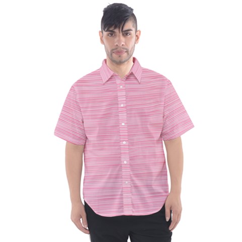 Pink Knitted Pattern Men s Short Sleeve Shirt by goljakoff