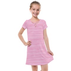 Pink Knitted Pattern Kids  Cross Web Dress
