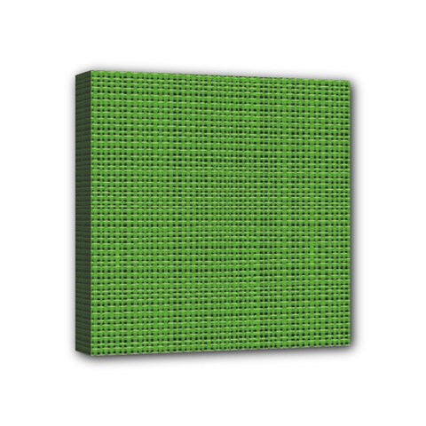 Green Knitted Pattern Mini Canvas 4  X 4  (stretched) by goljakoff