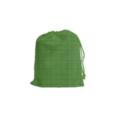 Green Knitted Pattern Drawstring Pouch (small) by goljakoff