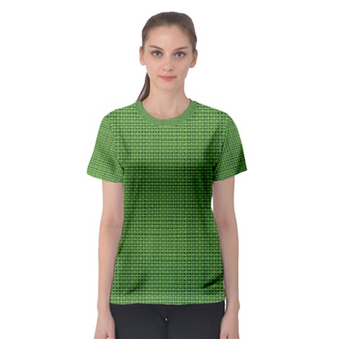 Green Knitted Pattern Women s Sport Mesh Tee by goljakoff