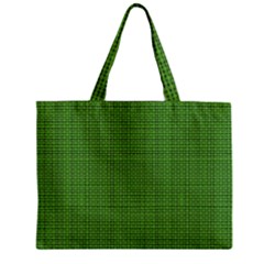 Green Knitted Pattern Zipper Mini Tote Bag by goljakoff