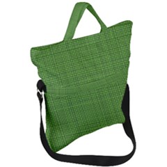 Green Knitted Pattern Fold Over Handle Tote Bag by goljakoff