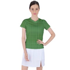 Green Knitted Pattern Women s Sports Top by goljakoff