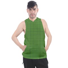 Green Knitted Pattern Men s Sleeveless Hoodie by goljakoff