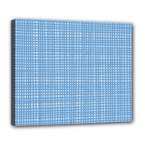 Blue knitted pattern Deluxe Canvas 24  x 20  (Stretched)