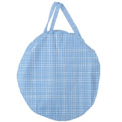 Blue Knitted Pattern Giant Round Zipper Tote by goljakoff