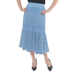 Blue Knitted Pattern Midi Mermaid Skirt by goljakoff