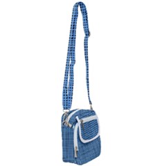 Blue Knitted Pattern Shoulder Strap Belt Bag by goljakoff