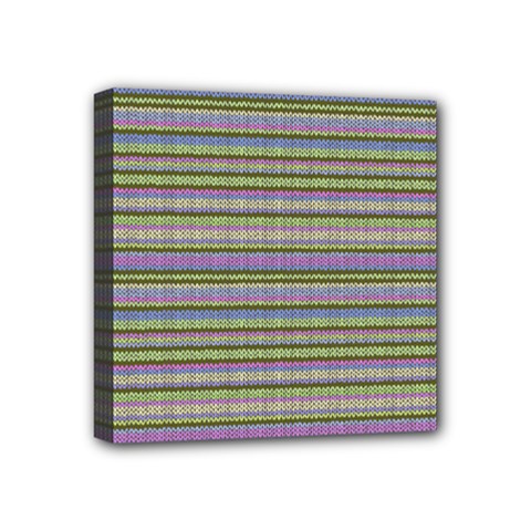 Line Knitted Pattern Mini Canvas 4  X 4  (stretched) by goljakoff