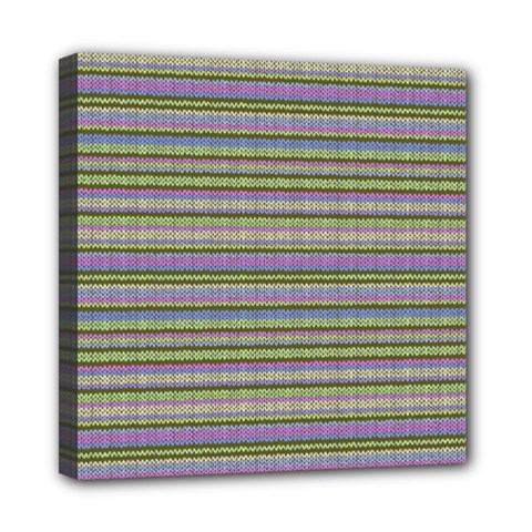 Line Knitted Pattern Mini Canvas 8  X 8  (stretched) by goljakoff