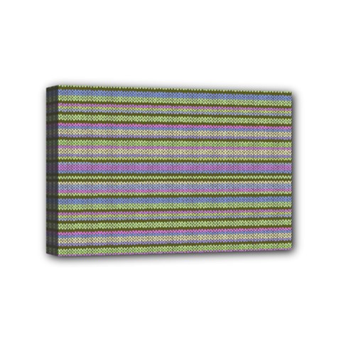 Line Knitted Pattern Mini Canvas 6  X 4  (stretched) by goljakoff