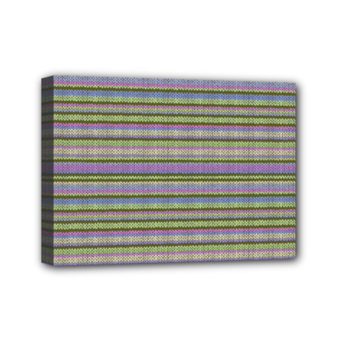 Line Knitted Pattern Mini Canvas 7  X 5  (stretched) by goljakoff
