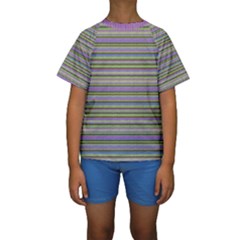 Line Knitted Pattern Kids  Short Sleeve Swimwear by goljakoff
