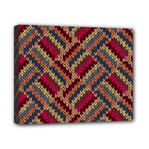 Zig Zag Knitted Pattern Canvas 10  X 8  (stretched) by goljakoff