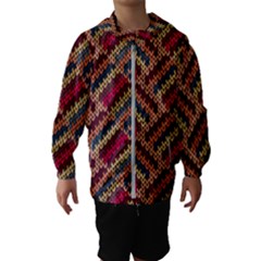 Zig Zag Knitted Pattern Kids  Hooded Windbreaker by goljakoff