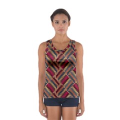 Zig Zag Knitted Pattern Sport Tank Top 