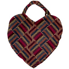 Zig Zag Knitted Pattern Giant Heart Shaped Tote by goljakoff