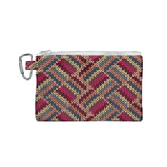 Zig Zag Knitted Pattern Canvas Cosmetic Bag (small) by goljakoff