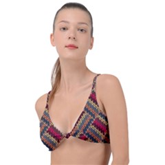 Zig Zag Knitted Pattern Knot Up Bikini Top by goljakoff