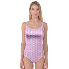 Hexagonal Pattern Unidirectional Camisole Leotard 