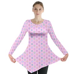 Hexagonal Pattern Unidirectional Long Sleeve Tunic 