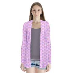 Hexagonal Pattern Unidirectional Drape Collar Cardigan