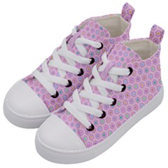 Hexagonal Pattern Unidirectional Kids  Mid-top Canvas Sneakers