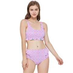 Hexagonal Pattern Unidirectional Frilly Bikini Set by Dutashop