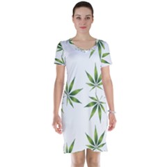 Cannabis Curative Cut Out Drug Short Sleeve Nightdress by Dutashop