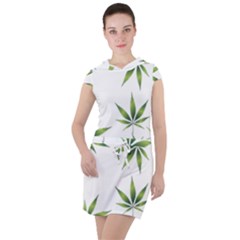 Cannabis Curative Cut Out Drug Drawstring Hooded Dress by Dutashop