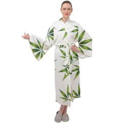 Cannabis Curative Cut Out Drug Maxi Velour Kimono