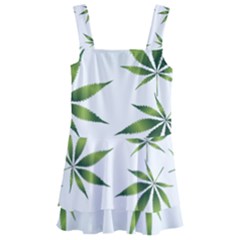 Cannabis Curative Cut Out Drug Kids  Layered Skirt Swimsuit
