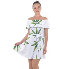 Cannabis Curative Cut Out Drug Off Shoulder Velour Dress