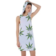 Cannabis Curative Cut Out Drug Racer Back Hoodie Dress