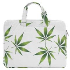 Cannabis Curative Cut Out Drug Macbook Pro Double Pocket Laptop Bag by Dutashop