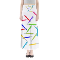 Pen Pencil Color Write Tool Full Length Maxi Skirt