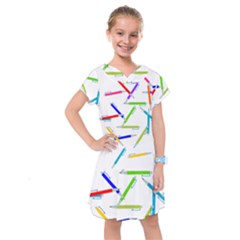 Pen Pencil Color Write Tool Kids  Drop Waist Dress by Dutashop