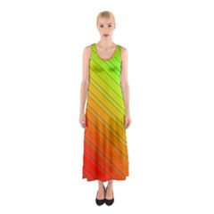 Orange Green Gradient Hunter Sleeveless Maxi Dress