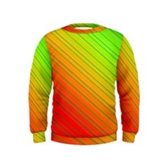 Orange Green Gradient Hunter Kids  Sweatshirt by Dutashop