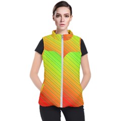 Orange Green Gradient Hunter Women s Puffer Vest by Dutashop