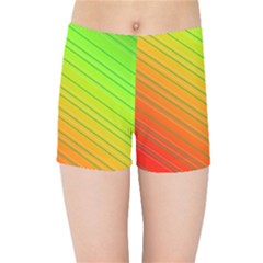 Orange Green Gradient Hunter Kids  Sports Shorts by Dutashop