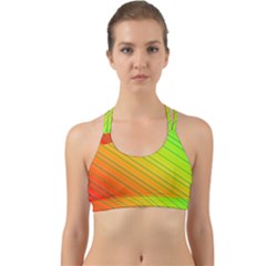 Orange Green Gradient Hunter Back Web Sports Bra by Dutashop