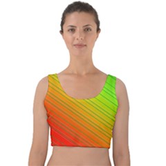 Orange Green Gradient Hunter Velvet Crop Top