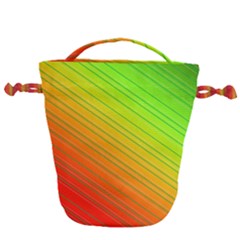 Orange Green Gradient Hunter Drawstring Bucket Bag