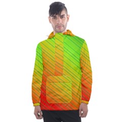 Orange Green Gradient Hunter Men s Front Pocket Pullover Windbreaker