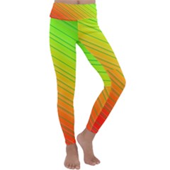 Orange Green Gradient Hunter Kids  Lightweight Velour Classic Yoga Leggings