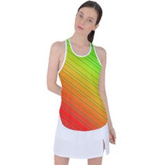 Orange Green Gradient Hunter Racer Back Mesh Tank Top